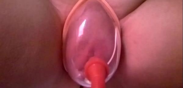  Slave Nadia Pumps up her Pussy then uses Vibrator & anal toy
